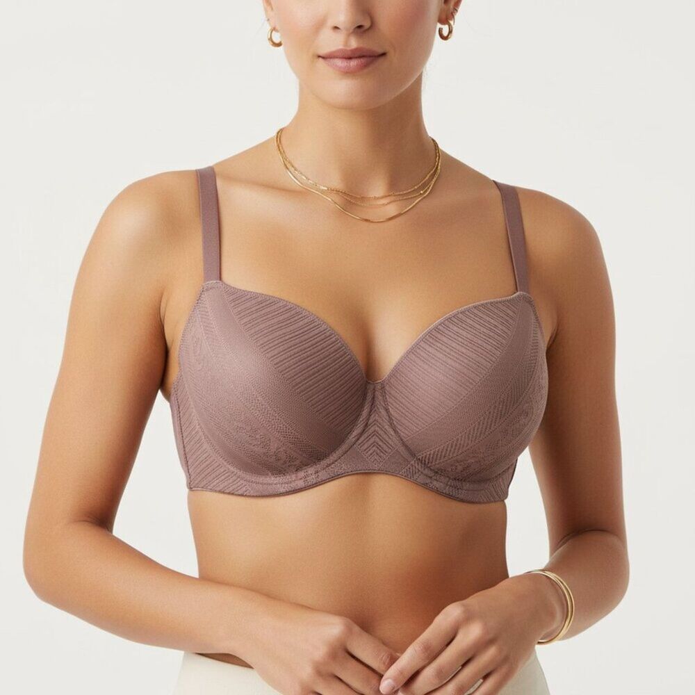 Thirdlove Taupe Underwire Lightly Lined Every Day Lace T Shirt Bra 44B